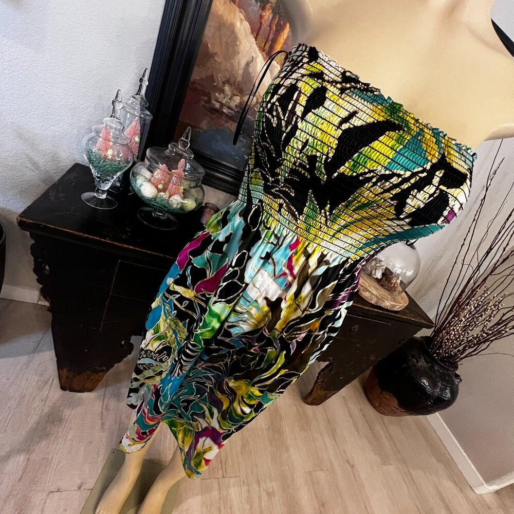 cach'e Silk Sleevless vibrant colored SUMMER DRESS